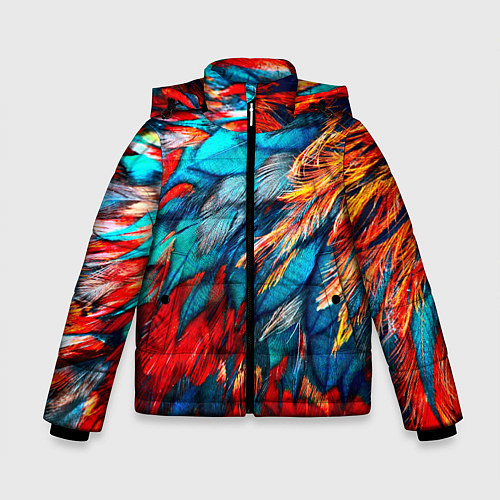 Зимняя куртка для мальчика Перья / 3D-Светло-серый – фото 1