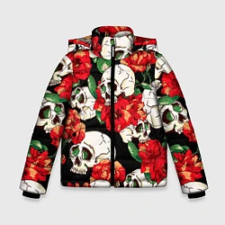 Зимняя куртка для мальчика Черепки и розы