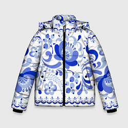 Куртка зимняя для мальчика Гжель 2, цвет: 3D-черный