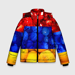Куртка зимняя для мальчика Флаг Армении, цвет: 3D-красный