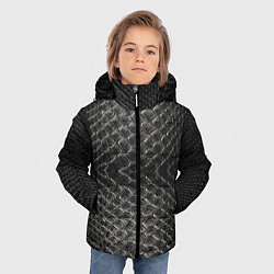 Куртка зимняя для мальчика Черная кожа, цвет: 3D-черный — фото 2