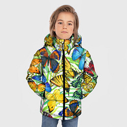 Куртка зимняя для мальчика Тропические бабочки, цвет: 3D-светло-серый — фото 2