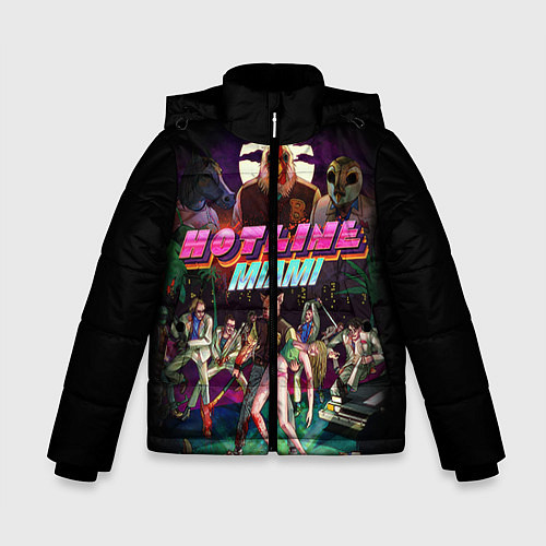 Зимняя куртка для мальчика Hotline Miami / 3D-Черный – фото 1