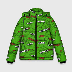 Куртка зимняя для мальчика Sad frogs, цвет: 3D-черный