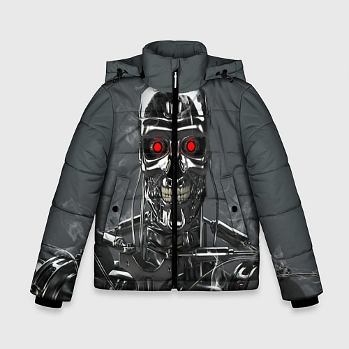 Зимняя куртка для мальчика Скелет Терминатора / 3D-Черный – фото 1