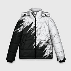 Куртка зимняя для мальчика Черно-белый разрыв, цвет: 3D-черный