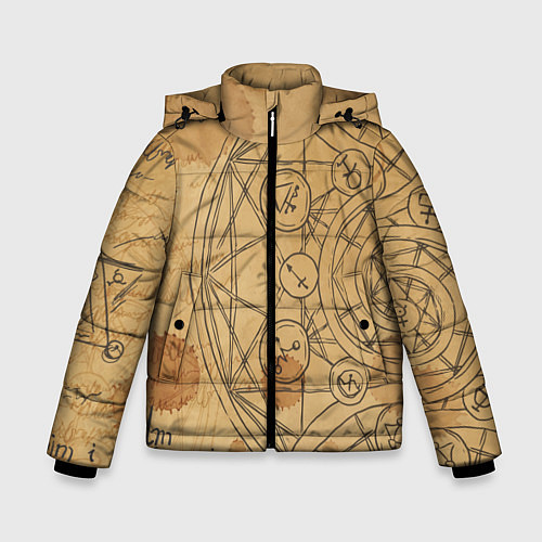 Зимняя куртка для мальчика Дневник алхимика / 3D-Черный – фото 1