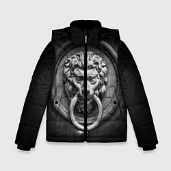 Куртка зимняя для мальчика Скульптура льва, цвет: 3D-черный