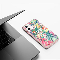 Чехол iPhone 11 матовый Hawaii Summer, цвет: 3D-светло-розовый — фото 2