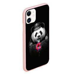 Чехол iPhone 11 матовый Donut Panda, цвет: 3D-светло-розовый — фото 2