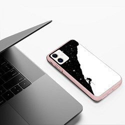 Чехол iPhone 11 матовый Ночной скалолаз, цвет: 3D-светло-розовый — фото 2