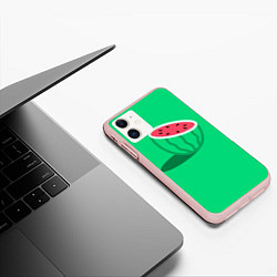 Чехол iPhone 11 матовый Арбуз, цвет: 3D-светло-розовый — фото 2