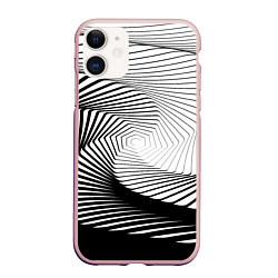 Чехол iPhone 11 матовый Оптический узор, цвет: 3D-светло-розовый