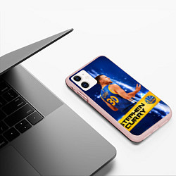 Чехол iPhone 11 матовый Golden State Warriors 8, цвет: 3D-светло-розовый — фото 2