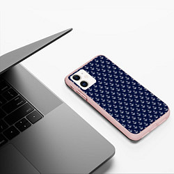 Чехол iPhone 11 матовый Морские якоря, цвет: 3D-светло-розовый — фото 2