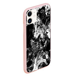 Чехол iPhone 11 матовый Чёрная краска, цвет: 3D-светло-розовый — фото 2