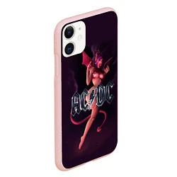 Чехол iPhone 11 матовый AC/DC: Devil Girl, цвет: 3D-светло-розовый — фото 2