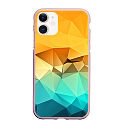 Чехол iPhone 11 матовый Битва геометрий, цвет: 3D-светло-розовый