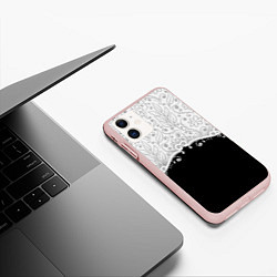 Чехол iPhone 11 матовый Флористика, цвет: 3D-светло-розовый — фото 2