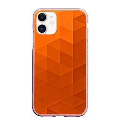 Чехол iPhone 11 матовый Orange abstraction, цвет: 3D-светло-розовый