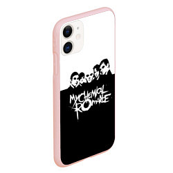 Чехол iPhone 11 матовый My Chemical Romance B&W, цвет: 3D-светло-розовый — фото 2