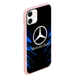 Чехол iPhone 11 матовый Mercedes-Benz: Blue Anger, цвет: 3D-светло-розовый — фото 2