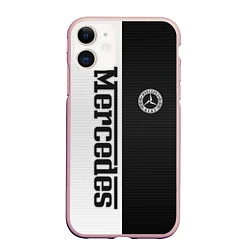 Чехол iPhone 11 матовый Mercedes W&B, цвет: 3D-светло-розовый