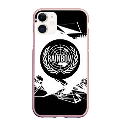 Чехол iPhone 11 матовый R6S: Black Symbol, цвет: 3D-светло-розовый