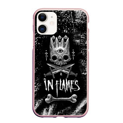 Чехол iPhone 11 матовый In Flames: Skeleton King, цвет: 3D-светло-розовый