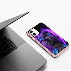 Чехол iPhone 11 матовый Violet Raven, цвет: 3D-светло-розовый — фото 2
