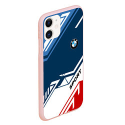 Чехол iPhone 11 матовый BMW SPORT, цвет: 3D-светло-розовый — фото 2