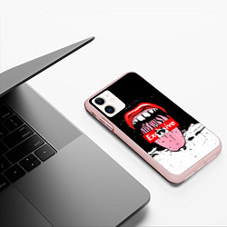 Чехол iPhone 11 матовый Exclusive Sad Cat, цвет: 3D-светло-розовый — фото 2