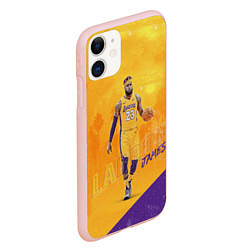 Чехол iPhone 11 матовый LeBron James: NBA Star, цвет: 3D-светло-розовый — фото 2