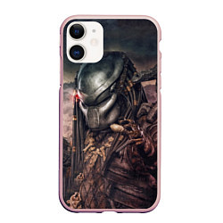 Чехол iPhone 11 матовый Merciless Predator, цвет: 3D-светло-розовый