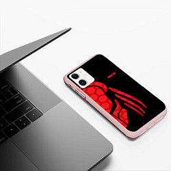 Чехол iPhone 11 матовый Predator: Red Light, цвет: 3D-светло-розовый — фото 2