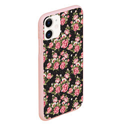 Чехол iPhone 11 матовый Брендовые цветы, цвет: 3D-светло-розовый — фото 2