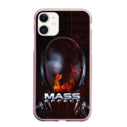 Чехол iPhone 11 матовый Mass Effect, цвет: 3D-светло-розовый