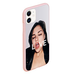 Чехол iPhone 11 матовый Sasha Grey: LOVE, цвет: 3D-светло-розовый — фото 2