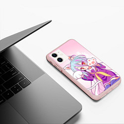 Чехол iPhone 11 матовый No Game No Life, цвет: 3D-светло-розовый — фото 2