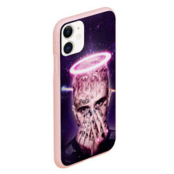 Чехол iPhone 11 матовый Lil Peep: Black Angel, цвет: 3D-светло-розовый — фото 2