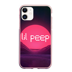 Чехол iPhone 11 матовый Lil peepLogo, цвет: 3D-светло-розовый