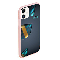 Чехол iPhone 11 матовый Mass Effect N7, цвет: 3D-светло-розовый — фото 2