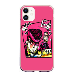Чехол iPhone 11 матовый JoJo Bizarre Adventure, цвет: 3D-светло-розовый