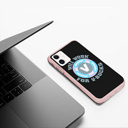Чехол iPhone 11 матовый Will Work Fortnite, цвет: 3D-светло-розовый — фото 2