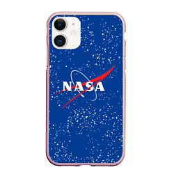 Чехол iPhone 11 матовый NASA, цвет: 3D-светло-розовый