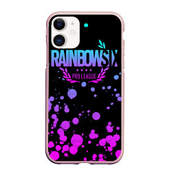 Чехол iPhone 11 матовый Rainbow Six Siege, цвет: 3D-светло-розовый