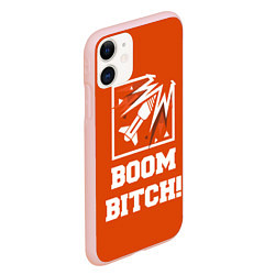 Чехол iPhone 11 матовый Boom Bitch!, цвет: 3D-светло-розовый — фото 2