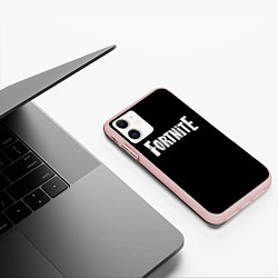 Чехол iPhone 11 матовый Fortnite, цвет: 3D-светло-розовый — фото 2