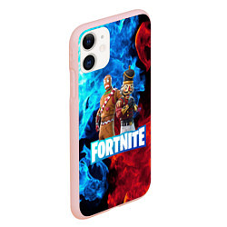 Чехол iPhone 11 матовый Фортнайт, цвет: 3D-светло-розовый — фото 2