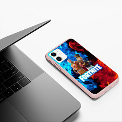 Чехол iPhone 11 матовый Фортнайт, цвет: 3D-светло-розовый — фото 2